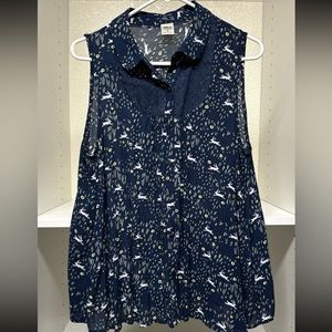 Disney Lauren Conrad Alice in Wonderland White Rabbit Blouse